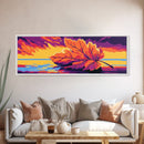 Golden Leaf, Autumn Nature Print, Sunset Reflection Art, Warm Fall Decor, Framed Canvas Print, Living Room Wall Art, Boho Style