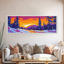 Snowy Forest, Winter Wonderland Art, Holiday Wall Decor, Framed Canvas Print, Vibrant Christmas Artwork, Cabin Aesthetic, Gift Idea