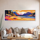 Sandy Path, River View, Vibrant Mountain Scene, Fall Nature Decor, Canvas Print, Bedroom Wall Art, Cozy Home Aesthetic