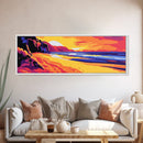 Coastal Sunset, Beach Wall Art, Vibrant Ocean, Boho Style, Serene Seascape, Bedroom Aesthetic, Tropical Vibes, Canvas Print