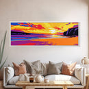Golden Shore, Ocean Sunset, Boho Home Decor, Sunset Lover Gift, Warm Tones, Relaxing Seaside, Living Room Art, Canvas Print