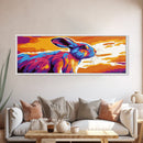 Colorful Rabbit, Animal Wall Art, Boho Home Decor, Vibrant Wildlife, Whimsical Painting, Pet Lover Gift, Canvas Print