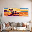 Beach Chair, Ocean Breeze, Relaxing Getaway, Canvas Print, Coastal Home Decor, Vibrant Summer Art, Seaside Aesthetic, Vacation Vibes