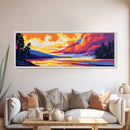 Dramatic Sky, Sunset Over Lake, Majestic Clouds, Vibrant Color Palette, Serene Landscape, Cabin Retreat, Canvas Print