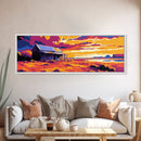 Desert Cabin, Western Landscape, Rustic Retreat, Canvas Print, Southwest Home Decor, Vibrant Colors, Country Wall Art, Warm Tones