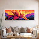 Blooming Lily, Floral Wall Art, Vibrant Flower Print, Nature Inspired Decor, Framed Canvas Print, Boho Home Art, Botanical Bedroom Decor