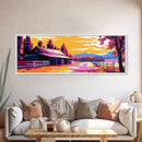 Country Barn Scene, Rustic Landscape Art, Autumn Farmhouse Print, Cozy Home Decor, Framed Canvas Print, Fall Living Room Wall Art