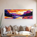 Autumn River, Forest Scene, Vibrant Artwork, Fall Wall Art, Framed Canvas Print, Nature Landscape, Cozy Cabin Decor, Rustic Living Room
