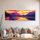 Mountain Sunset, Landscape Art, Nature Print, Living Room Decor, Canvas Print, Colorful Wall Art, Rustic Home, Cabin Art, Boho Style