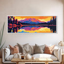 Alpine Reflection, Mountain Lake, Colorful Landscape, Adventure Wall Art, Framed Canvas Print, Nature Photography, Wilderness Decor