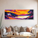 Sunset Retreat, Ocean View, Luxury Villa, Beachfront Home, Canvas Print, Bedroom Wall Art, Coastal Home Decor, Warm Tones