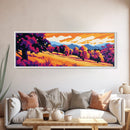 Autumn Trees, Rolling Hills, Landscape Print, Framed Canvas Print, Fall Colors, Boho Decor, Cozy Home, Living Room Art, Warm Tones