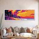 Sunset Lake, Mountainscape Art, Nature Wall Decor, Framed Canvas Print, Warm Tones, Rustic Home, Boho Art, Fall Decor, Bedroom Art