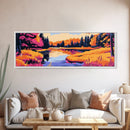 Autumn River, Fall Foliage Art, Nature Landscape, Warm Tones, Canvas Print, Cozy Home Decor, Rustic Wall Art, Seasonal Living Room Art