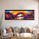 Desert Arch, Sunset Landscape, Western Nature, Vibrant Rocks, Framed Canvas Print, Boho Home Decor, Office Wall Art, Nature Lover Gift