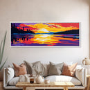 Lake Reflection, Tranquil Water, Mountain Sunset, Serene Scene, Framed Canvas Print, Zen Wall Art, Bedroom Decor, Meditative Gift