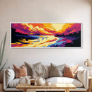 Stormy Sky, Sunset Glow, Abstract Landscape, Canvas Print, Living Room Wall Art, Nature Lover Decor, Autumn Art, Wilderness Painting