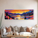 Twilight Lake, Mountain Reflection, Nature Serenity, Canvas Print, Living Room Wall Art, Modern Landscape, Wilderness Decor, Cozy Vibes