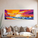 Coastal Sunset, Beach Wall Art, Ocean Scene, Canvas Print, Relaxing Decor, Summer Vibes, Seascape Painting, Living Room Artwork
