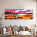 Marshland View, Nature Wall Art, Serene Landscape, Framed Canvas Print, Warm Colors, Tranquil Decor, Home Accent, Large Painting