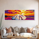Seashell Sunset, Beach Wall Art, Ocean Decor, Canvas Print, Vibrant Coastal Painting, Nautical Living Room Art, Tropical Bedroom Decor