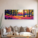 Golden Forest, Autumn Trees, Fall Landscape, Nature Path, Framed Canvas Print, Rustic Wall Art, Cozy Cabin Decor, Living Room Art