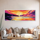 Ocean Wave, Sunset, Vibrant Colors, Canvas Print, Surfing Wall Art, Beach House Decor, Coastal Living Aesthetic, Ocean Lovers Gift