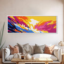 Sunset Wave, Ocean Wall Art, Abstract Beach Scene, Coastal Decor, Canvas Print, Vibrant Seascape, Living Room Art, Surfer Gift
