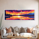 Mountain Reflection, Nature Wall Art, Sunset Lake Scene, Wilderness Print, Canvas Print, Rustic Home Decor, Cabin Living Room Art