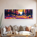 Autumn Forest, Fall Wall Art, Vibrant Nature Scene, Rustic Cabin Decor, Canvas Print, Woodland Path, Cozy Living Room Art, Adventure