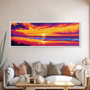 Ocean Horizon, Sunset Beach Scene, Coastal Home Decor, Relaxing Seascape, Canvas Print, Living Room Wall Art, Nautical Vibes, Bold