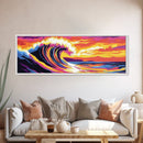 Ocean Wave, abstract surf, beach wall decor, coastal painting, ocean lover art, modern home decor, Canvas Print, Framed Canvas Print