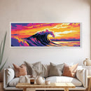 Rolling Wave, ocean power, surf painting, coastal home decor, surfer aesthetic, Beach Wall Art, Canvas Print, Framed Canvas Print