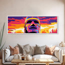 Warrior Mask, Bold Cultural Art, Tribal Abstract Print, Unique Statement Decor, Framed Canvas Print, Modern Eclectic Wall Art