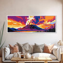 Explosive Volcano, Lava Art, Framed Canvas Print, Bold Nature Art, Vibrant Landscape, Fiery Sky, Modern Wall Decor, Office Art