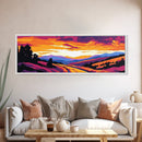 Golden Fields, Country Road, Autumn Sunset, Canvas Print, Rustic Farmhouse Wall Art, Warm Earthy Tones, Living Room Decor, Nature Lover