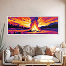 Bonfire Glow, Mountain Sunset, Scenic Fire Art, Canvas Print, Rustic Lodge Decor, Cabin Living Wall Art, Fall Home Aesthetic, Nature Vibes