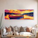 Canoe Lake, Sunset Serenity, Nature Escape, Canvas Print, Rustic Home Decor, Adventure Wall Art, Cabin Retreat, Peaceful Waterscape