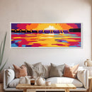 Waterfall Reflection, Sunset Glow, Bold Landscape, Canvas Print, Nature Wall Art, Vibrant Colors, Living Room Art, Modern Aesthetic