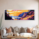 Coastal, Trail, Sunset, Framed Canvas Print, Nature Lover's Wall Art, Adventure Decor, Vibrant Landscape, Hiking Inspired Art, Cabin Art