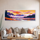 Misty Mountains, Serene Landscape, Autumn Wall Art, Foggy Valley Painting, Nature Lover Gift, Framed Canvas Print, Office Wall Art