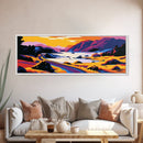 Roadside Lake, Scenic Highway, Coastal Drive Art, Vibrant Nature Print, Travel Lovers Gift, Framed Canvas Print, Hallway Wall Decor