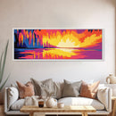 Waterfall Glow, Sunset Reflection, Mystical Art, Canvas Print, Dreamy Landscape, Ethereal Decor, Bedroom Wall Art, Boho Aesthetic