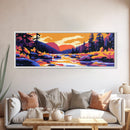 Forest River Painting, Autumn Landscape, Mountain Stream Art, Nature Wall Decor, Rustic Cabin Art, Cozy Fall Aesthetic, Canvas Print