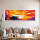 Eagle Nest, Sunset Sky, Bold Wildlife, Canvas Print, Nature Wall Art, Vibrant Home Decor, Rustic Cabin Art, Majestic Bird Painting