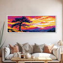 Lone Tree Art, Sunset Landscape, Nature Wall Decor, Mountain View, Rustic Home Art, Southwest Aesthetic, Large Wall Art, Canvas Print