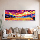 Golden Valley Art, Mountain Sunset Landscape, Fall Decor, Rustic Wilderness Wall Art, Bold Nature Scene, Western Home Accent, Canvas Print