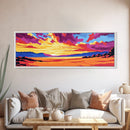 Sunset River Scene, Golden Hour Painting, Colorful Landscape, Cozy Nature Decor, Serene Wilderness Art, Rustic Cabin Accent, Canvas Print