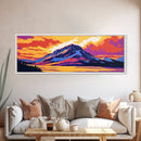 Majestic Mountain Art, Bold Colorful Landscape, Vibrant Sunset Scenery, Rustic Lodge Wall Decor, Western Adventure Aesthetic, Canvas Print
