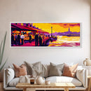European Market Scene, Venice Wall Art, Vibrant Cityscape, Old Town Sunset, Travel Painting, Urban Home Decor, Modern Accent, Canvas Print
